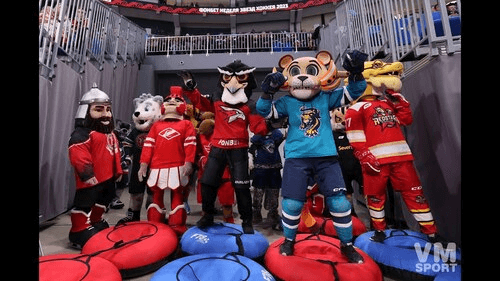 Маскот на перерыве матча с танц-тимом